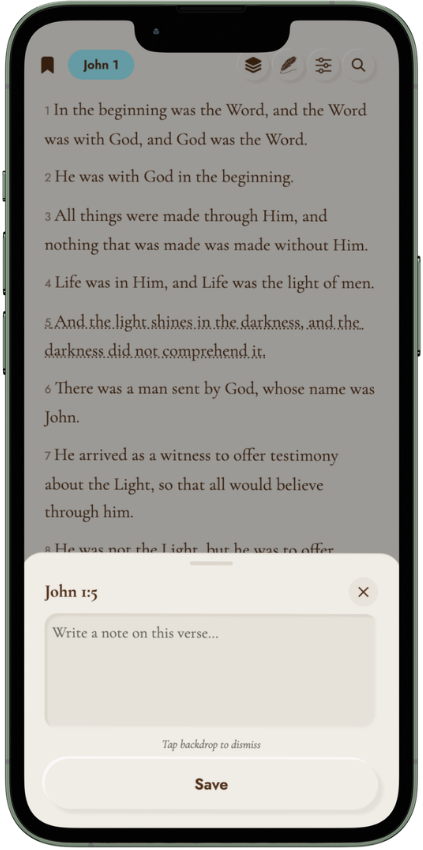 Adding a note to a verse